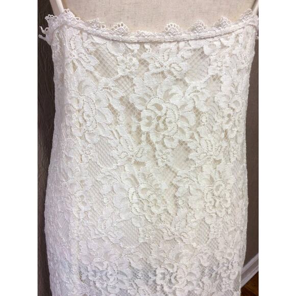 Vintage Shadowline Lingerie Nightie Nightgown Bridal Baby doll Beige Lace Medium - Picture 6 of 9